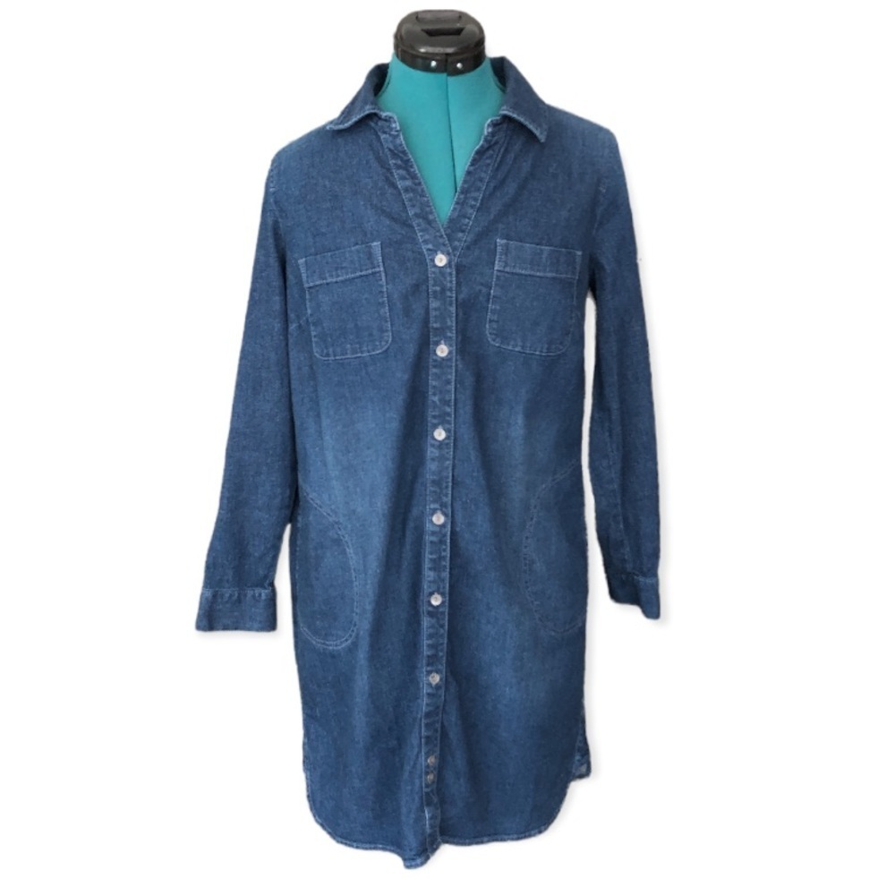 Long Sleeve Jean Dress - Picture 3 of 5